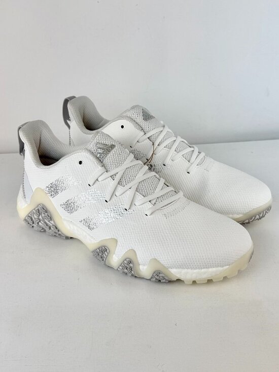 Men\'s 15 Adidas CodeChaos 22 Golf Shoes -Cloud white/Silver Metallic/Gray Two main image 4